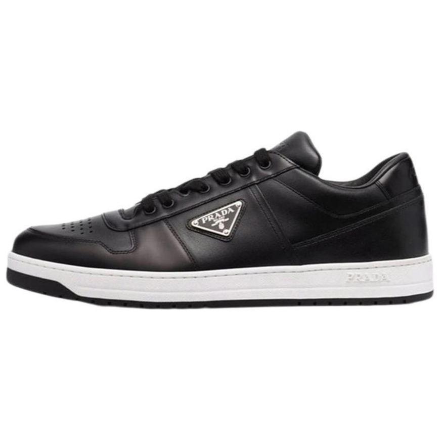 Prada Prada Downtown Low Top Sneakers Leather Black White