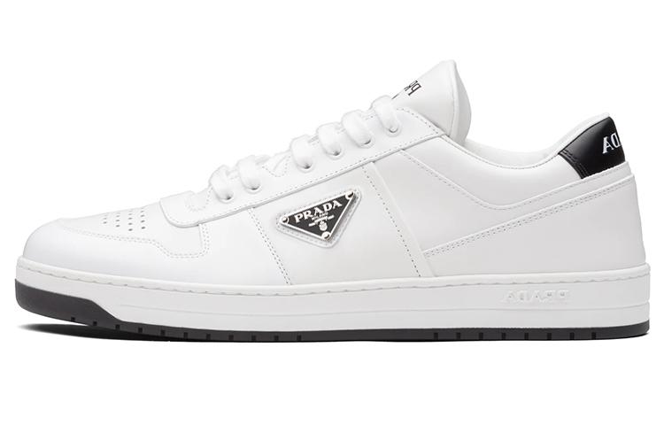 Prada Prada Downtown Low Top Sneakers Leather White Black