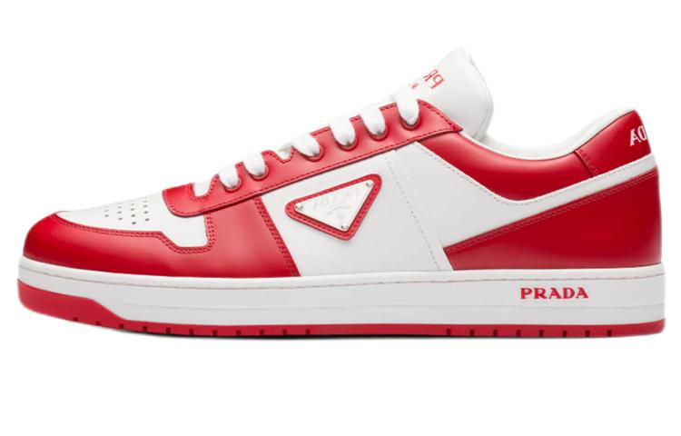 Prada Prada Downtown Leather Sneakers Red