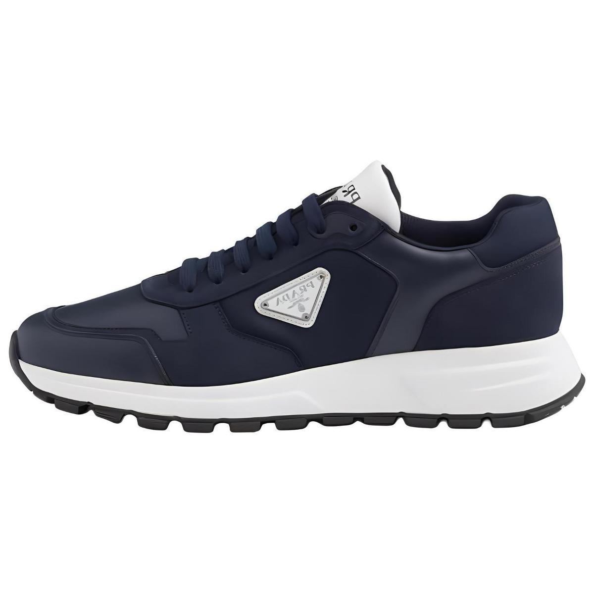 Prada Prada Triangle-logo Leather Sneakers