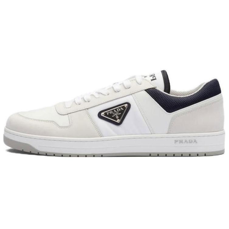 Prada Prada Downtown Leather Re Nylon Sneaker White Blue