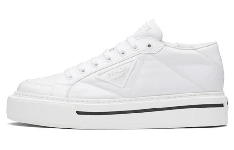 Prada Prada Macro Stylish Skateboarding Shoes Men's White
