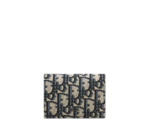 Buy Dior Business Card Holder In Beige and Black Dior Oblique Jacquard With Ruthenium-Finish Brass Hardware at Sasom – Authentic and Ready to Ship