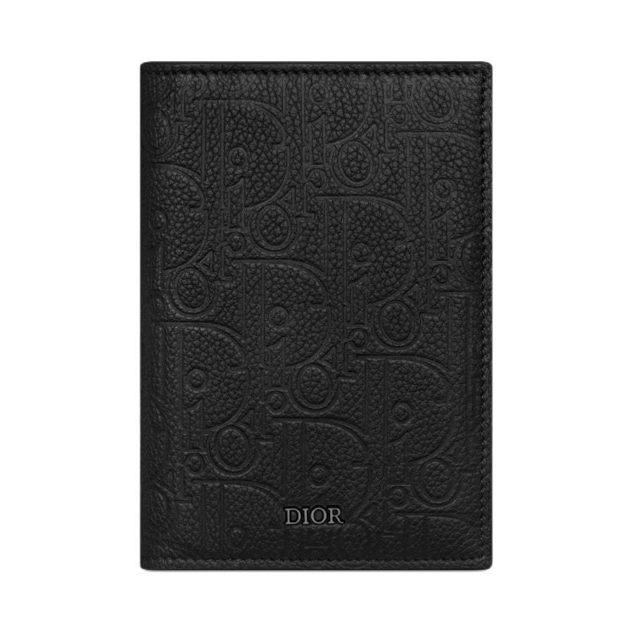 Dior Dior Calfskin Passport Holder Men's Black