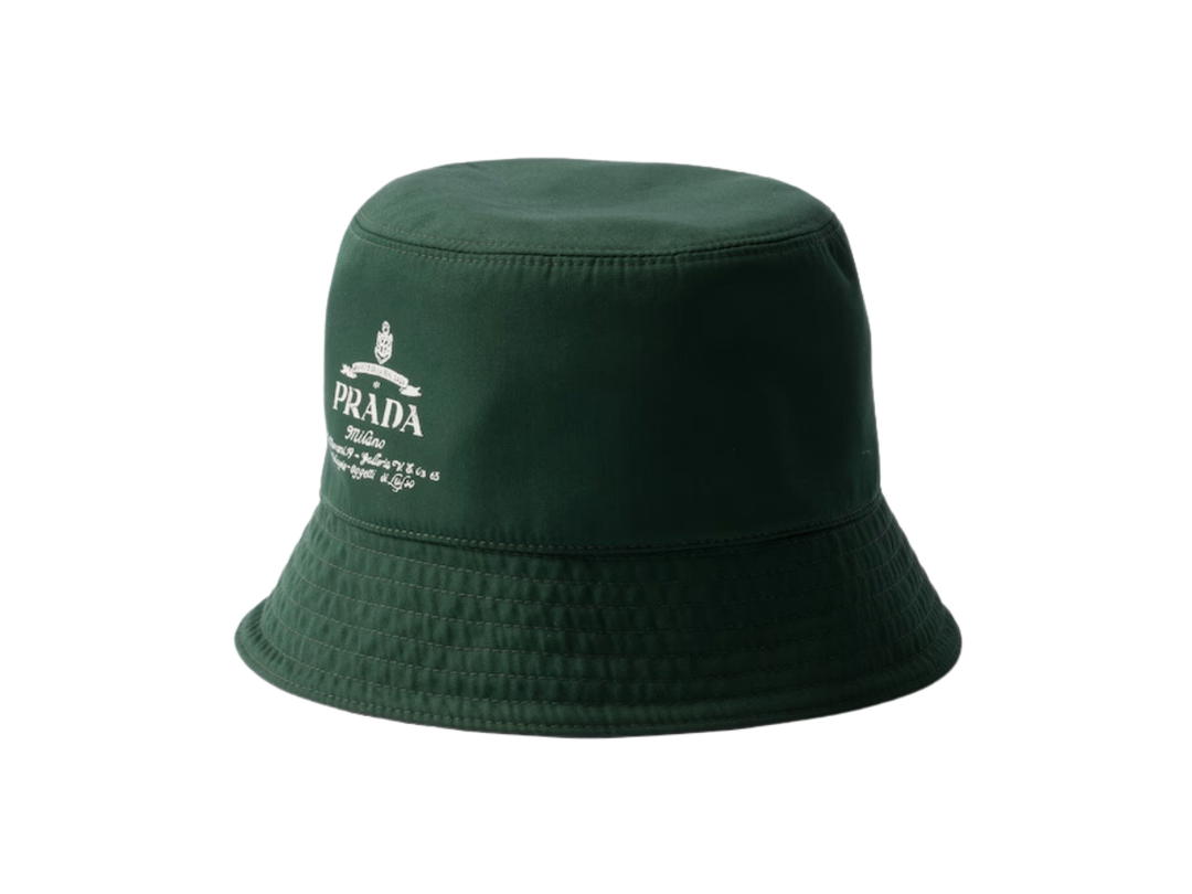 Prada Prada Reversible Technical Cotton Bucket Hat Billiard Green-Black