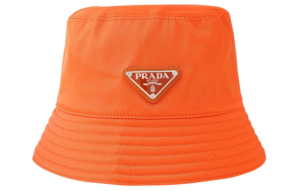 Prada Prada Re Nylon Bucket Hats Men Orange
