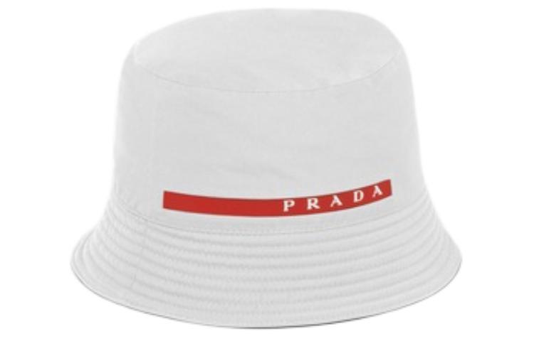 Prada Prada Polyester, Cotton Fabric Bucket Hats Men's White