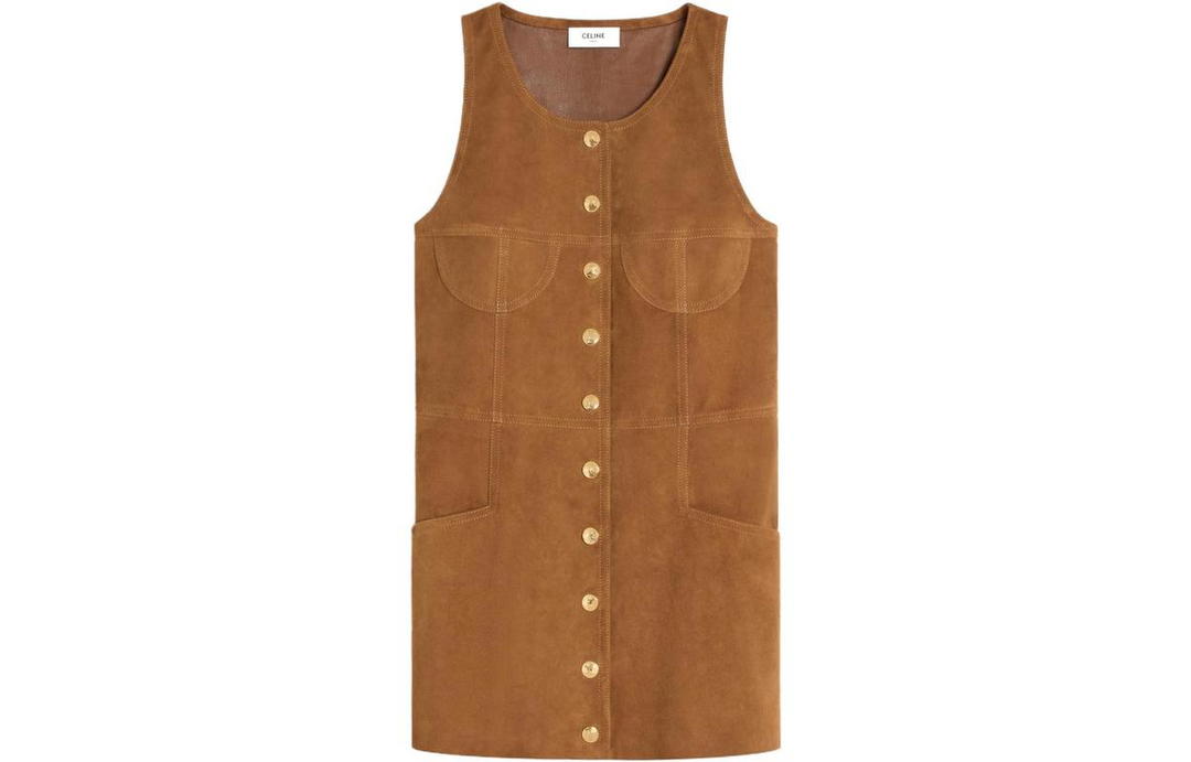 Celine Celine Sleeveless Dresses Women's Brown