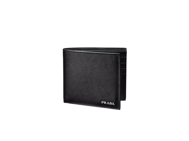 Prada Prada Bifold Wallet In Letter Logo Saffiano Leather - view 1