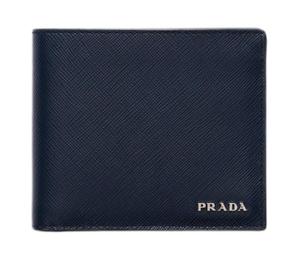 Buy Prada Leather Wallet Men's Marine Blue & Light Gray at Sasom – Authentic and Ready to Ship