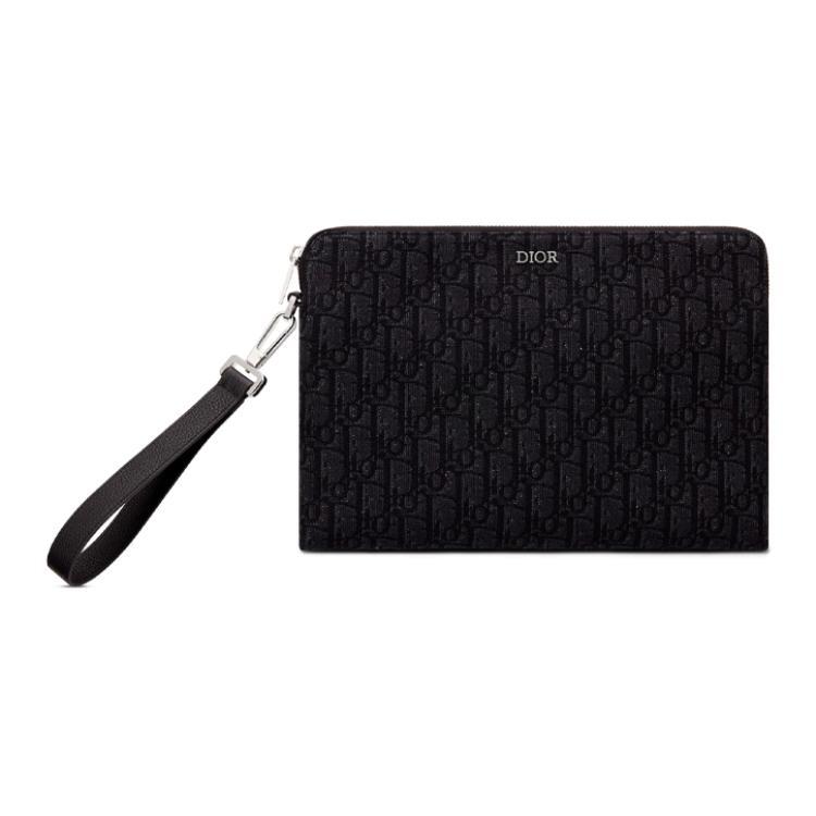 Dior Dior Cow Leather Wallets Clutches Men's Black