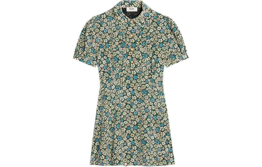 Celine Celine Babydoll Mini Dress In Crepe De Chine
