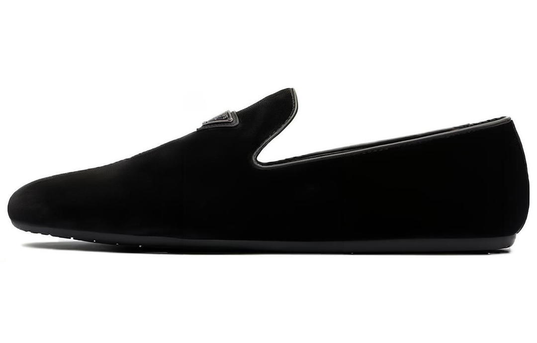 Prada Prada Triangle logo Velvet Loafers