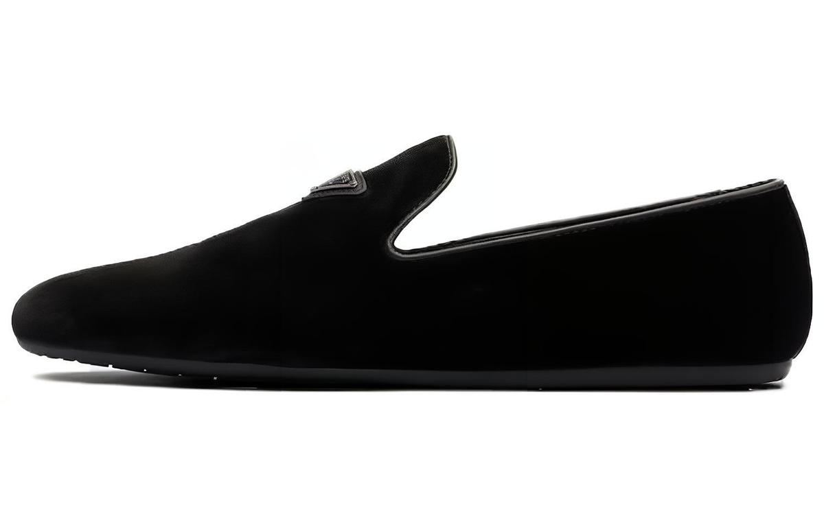 Prada Prada Triangle logo Velvet Loafers