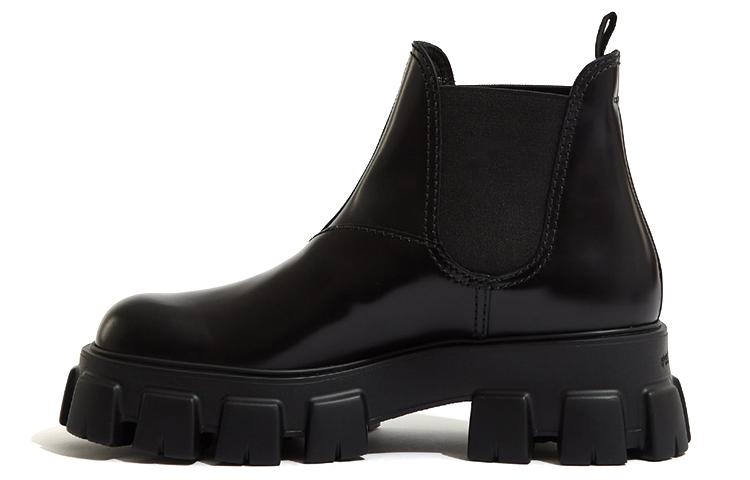 Prada Prada Moonlith Brushed Leather Chelsea Boots