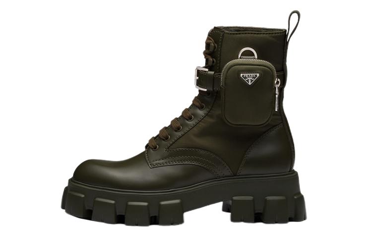 Prada Prada Monolish Ankle Boots Men's Army Green