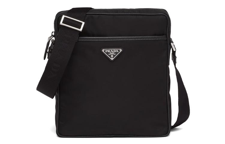 Prada Prada Re Nylon Recycled Nylon Saffiano Leather Messenger Bag Crossbody Bag Shoulder Bag Regular Men's Black