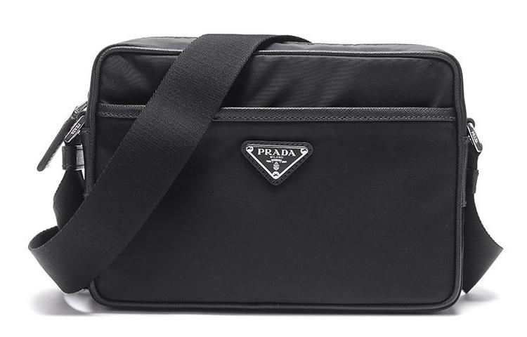 Prada Prada Fabric Messenger Bag Shoulder Bag Crossbody Bag Men's Black