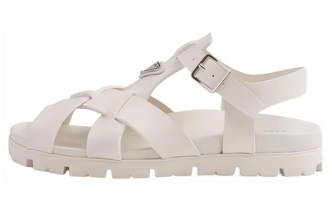 Prada Prada Rubber Strap Sandals Men's Beige