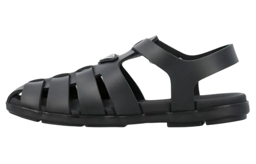 Prada Prada Triangle Roman Sandals Men's Black