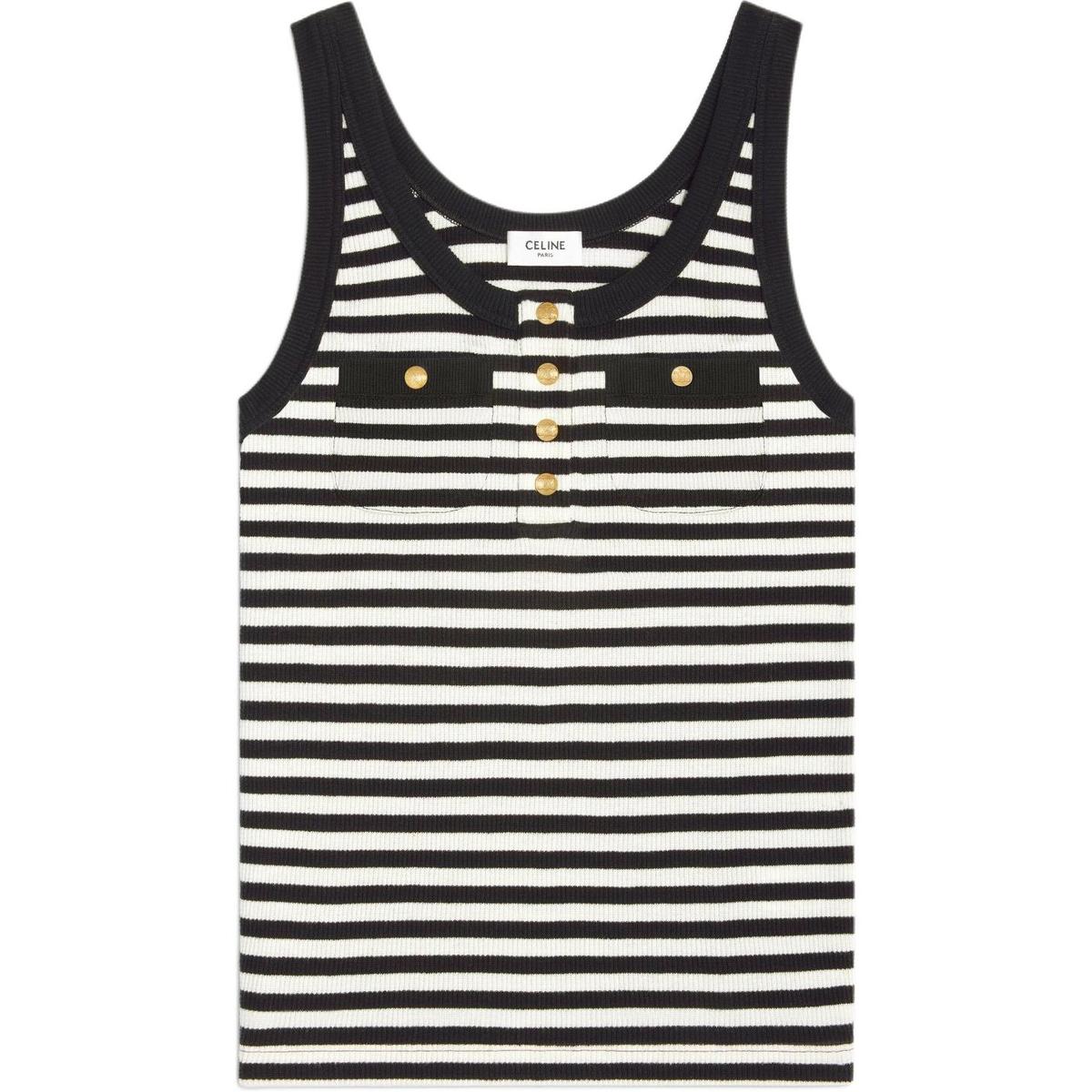 Celine Celine Marinière Tank Top In Ribbed Cotton Jersey