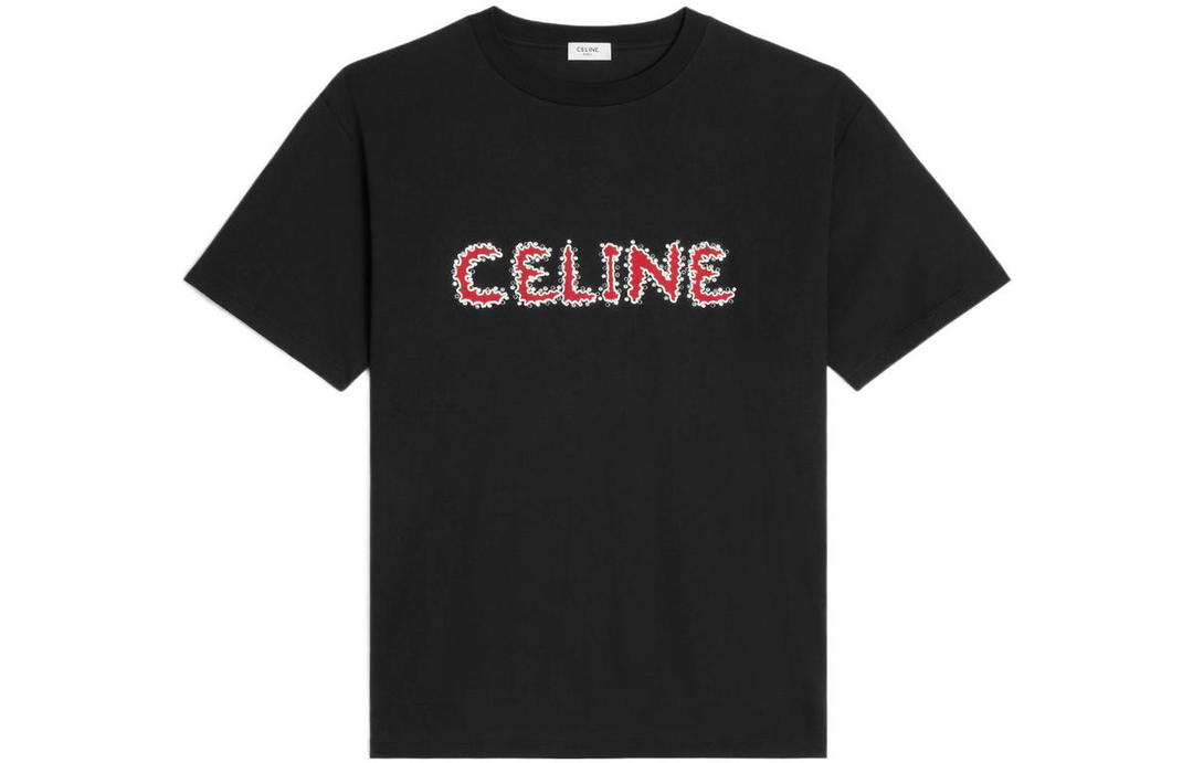 Celine CELINE Rhinestone Loose T shirt In Cotton Jersey