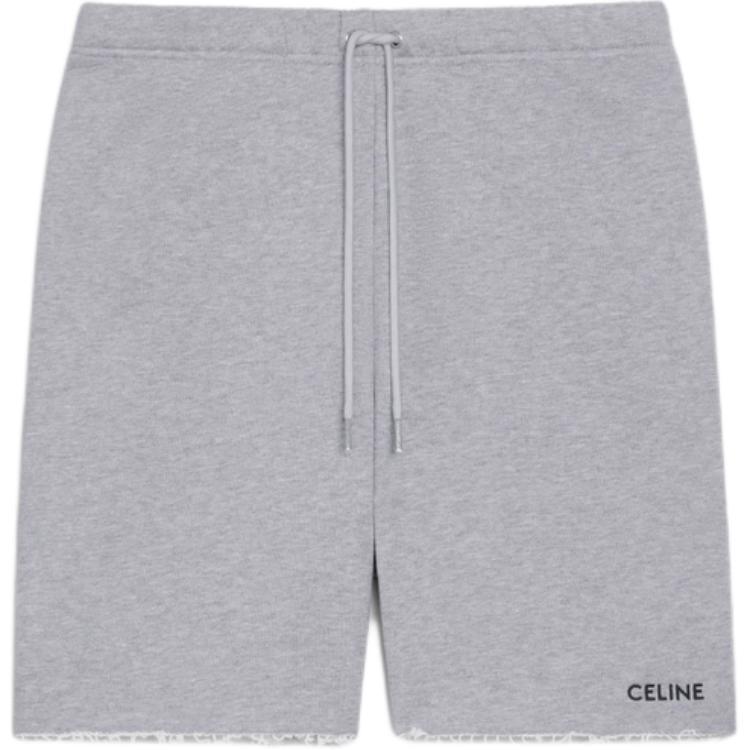 Celine CELINE Men Moisture Wicking Casual Shorts In Cotton Fleece Gray