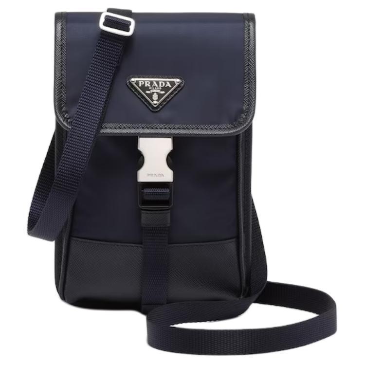 Prada Prada Re Nylon Recycled Polyamide Cell Phone Pouch Men's Marine