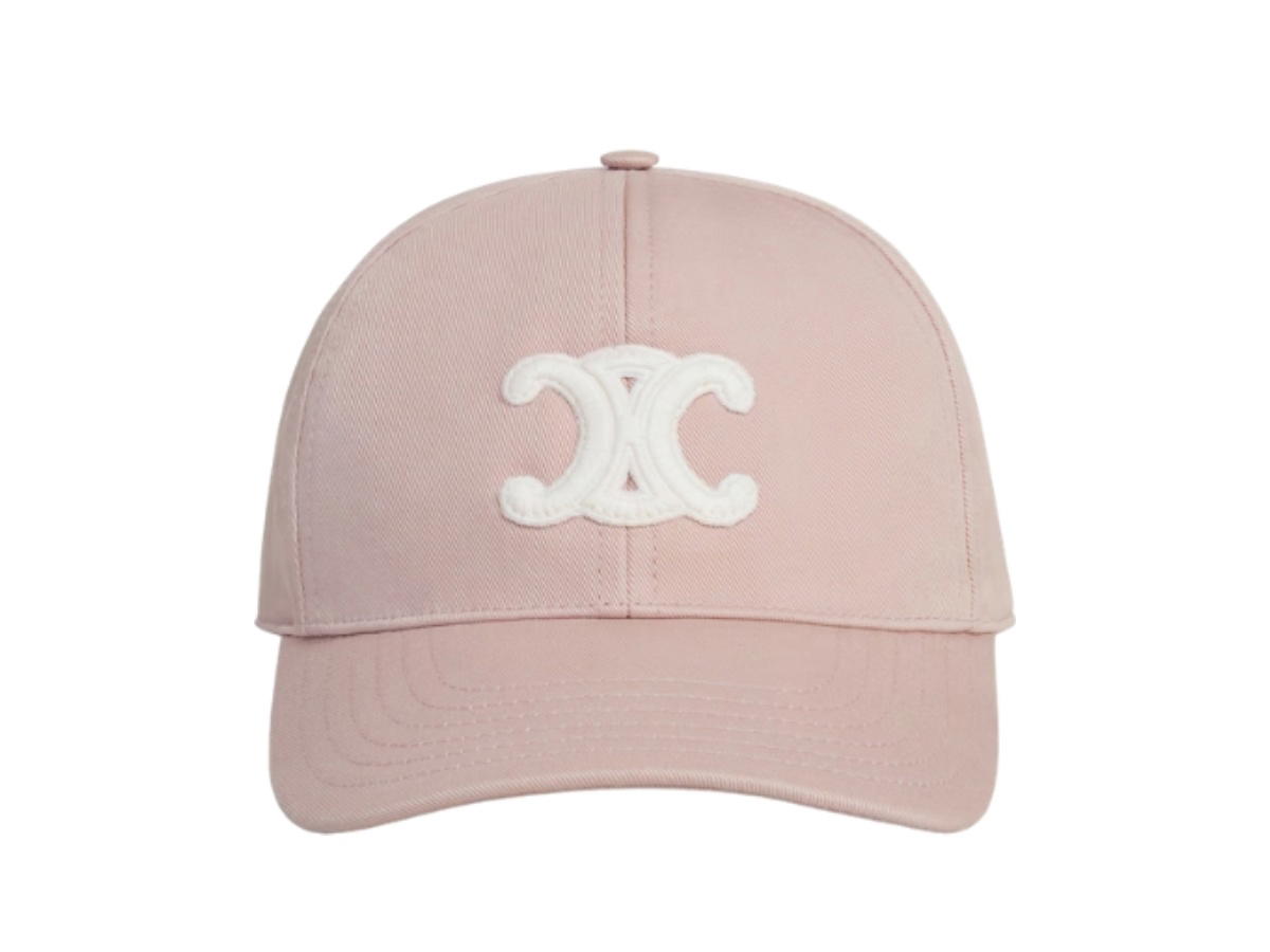 Celine Celine Triomphe Baseball Cap In Cotton Gabardine Blush