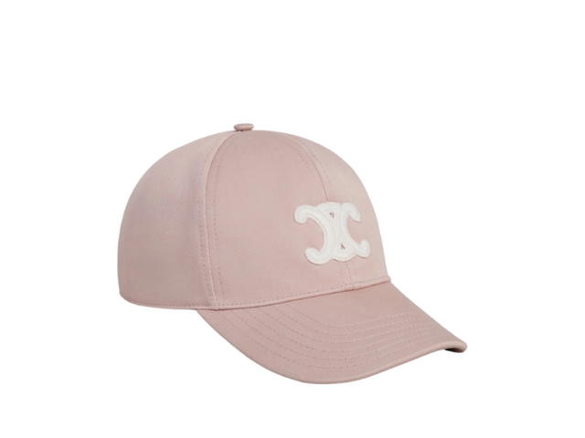 Celine Celine Triomphe Baseball Cap In Cotton Gabardine Blush - view 2