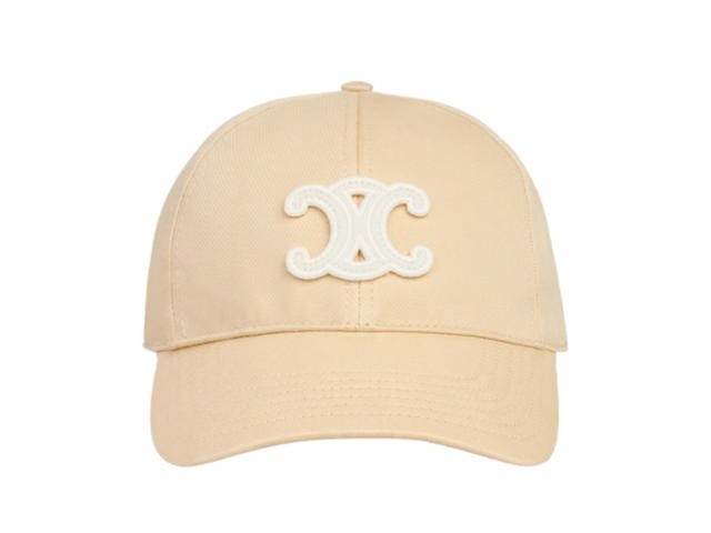 Celine Celine Triomphe Baseball Cap In Cotton Gabardine Macadamia - view 1