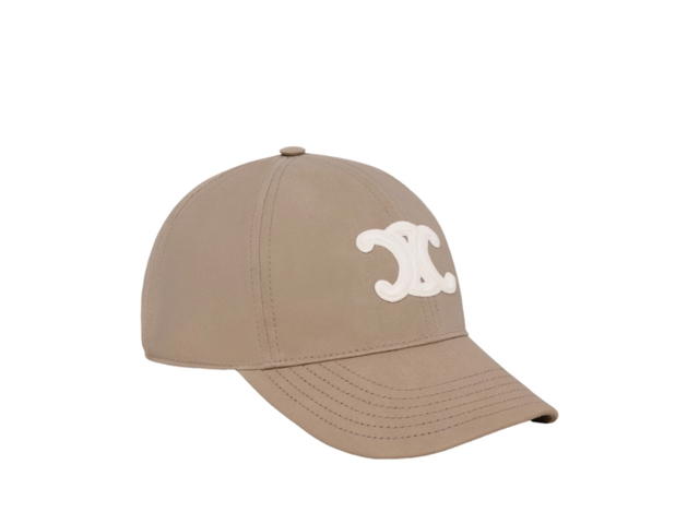 Celine Celine Triomphe Baseball Cap In Cotton Gabardine Greige - view 2