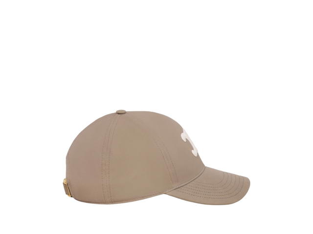 Celine Celine Triomphe Baseball Cap In Cotton Gabardine Greige - view 3