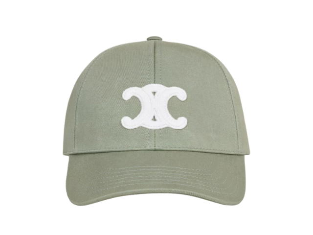 Celine Celine Triomphe Baseball Cap In Cotton Gabardine Sauge - view 1