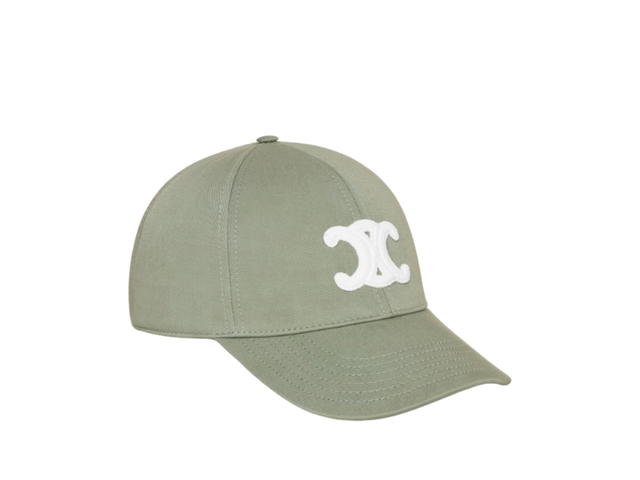 Celine Celine Triomphe Baseball Cap In Cotton Gabardine Sauge - view 2