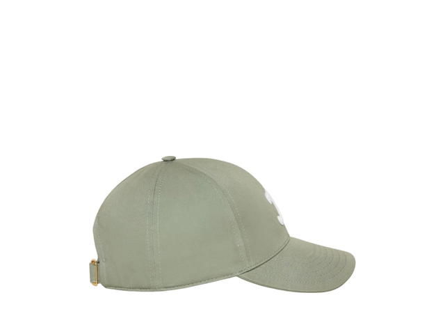 Celine Celine Triomphe Baseball Cap In Cotton Gabardine Sauge - view 3