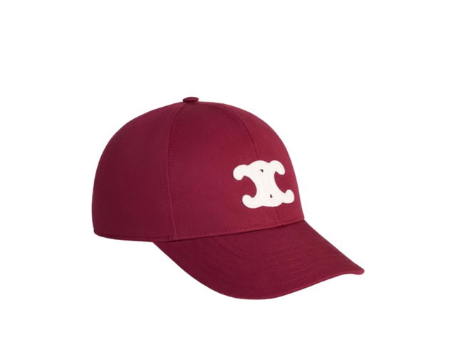 Celine Celine Triomphe Baseball Cap In Cotton Gabardine Grape - view 2