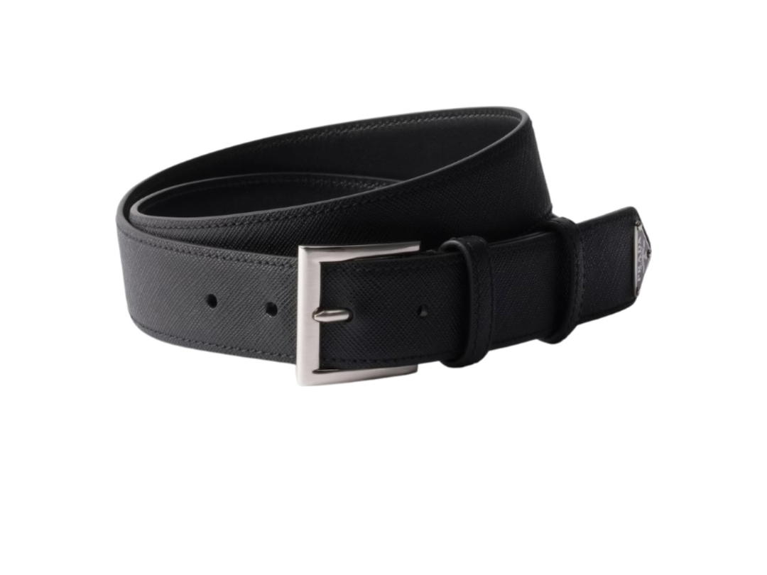 Prada Prada Saffiano Leather Belt Black