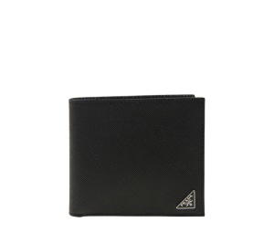 Buy Prada Saffiano Leather Wallet Metal Triangle Logo Black at Sasom – Authentic and Ready to Ship