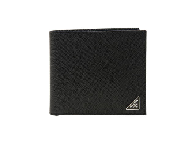 Prada Prada Saffiano Leather Wallet Metal Triangle Logo Black - view 1