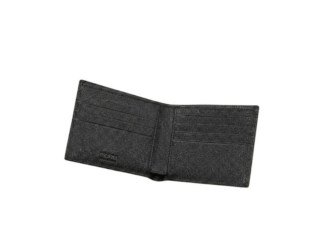 Prada Prada Saffiano Leather Wallet Metal Triangle Logo Black - view 2