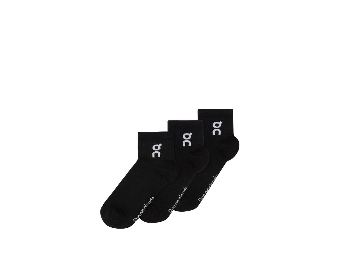 On On Logo Sock Mid 3P Black