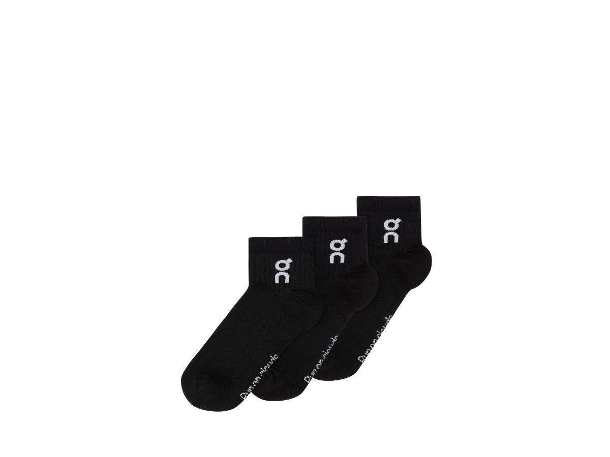 On On Logo Sock Mid 3P Black