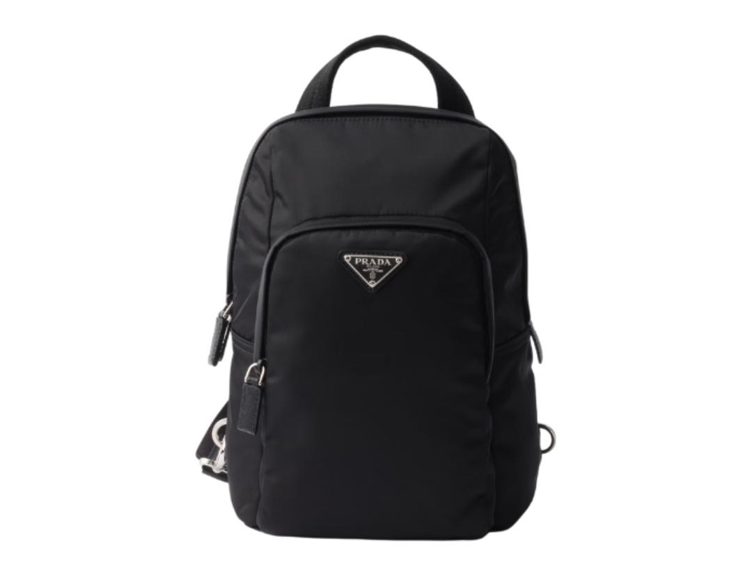 Prada Prada Re-nylon And Saffiano Leather Backpack Black