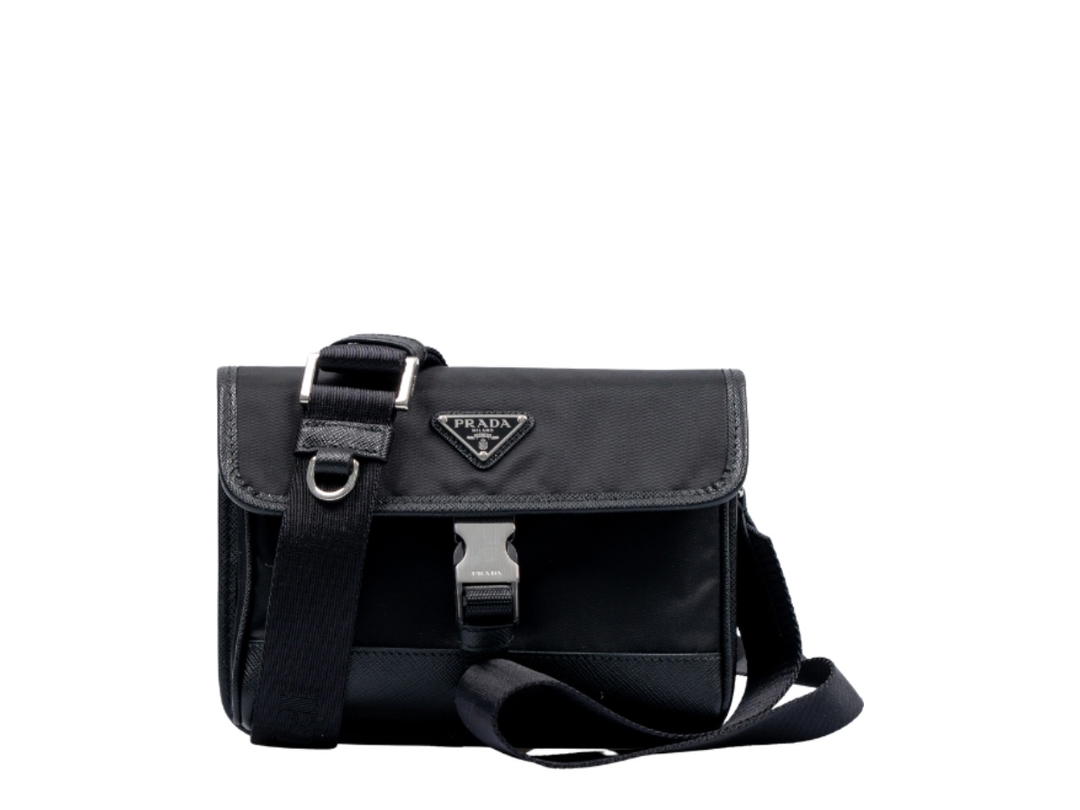 Prada Prada Re-Nylon And Saffiano Leather Smartphone Case Black