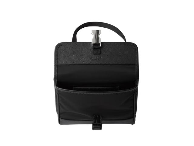Prada Prada Re-Nylon And Saffiano Leather Smartphone Case Black (Small Strap) - view 3