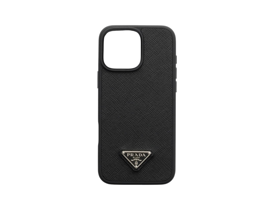 Prada Prada Saffiano Leather Case For Iphone 16 Pro Max Black