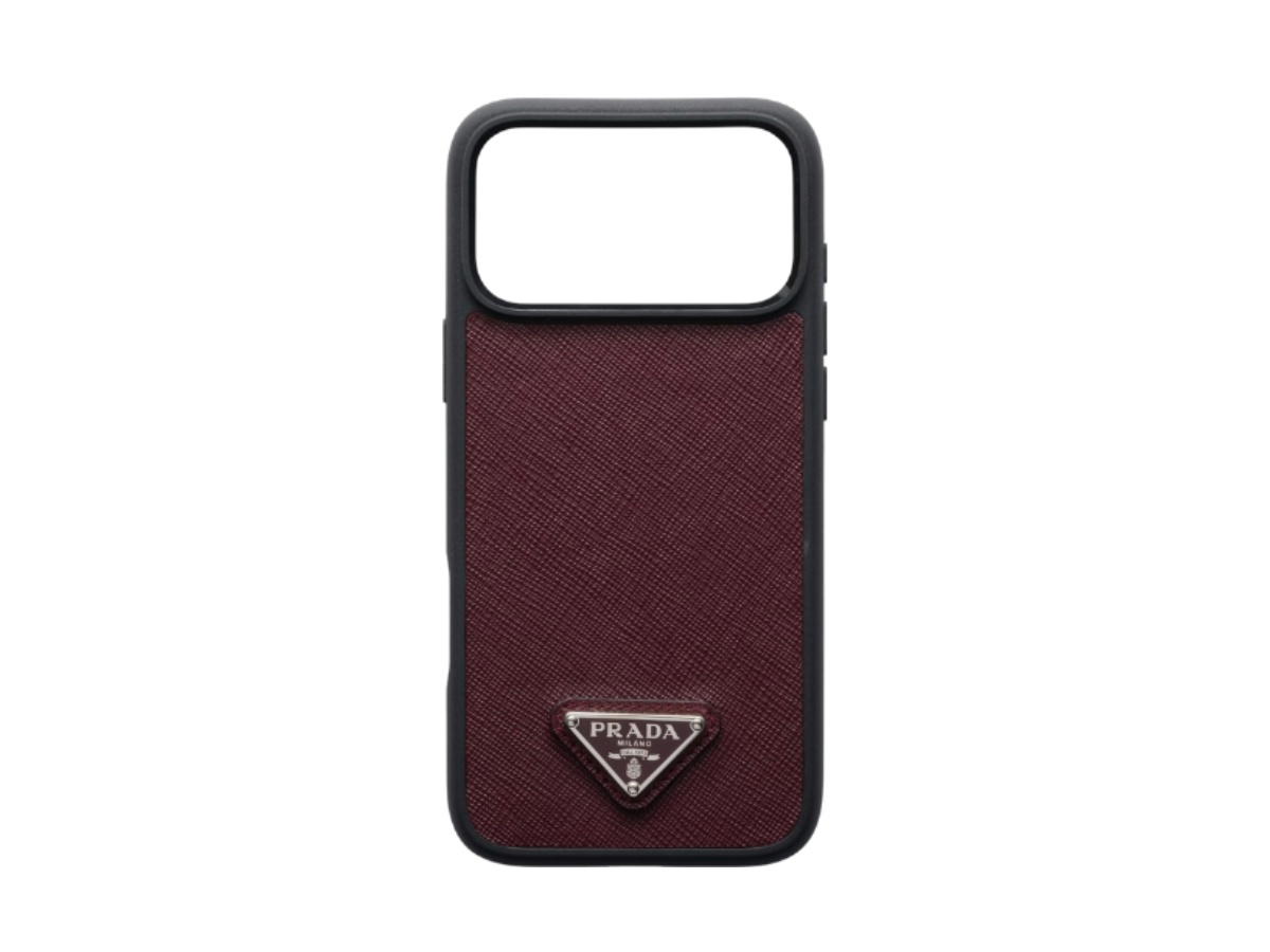 Prada Prada Saffiano Leather Case For iPhone 17 Pro Max Burgundy
