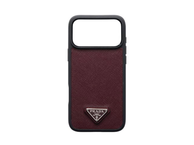 Prada Prada Saffiano Leather Case For iPhone 17 Pro Max Burgundy - view 1