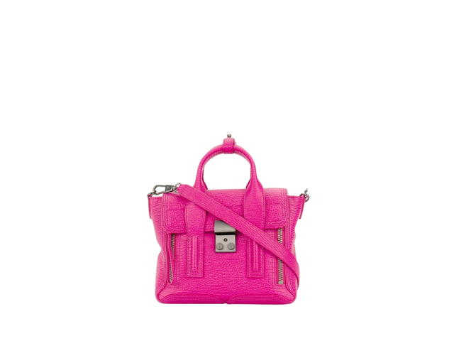 3.1 Phillip Lim Phillip Lim Pashli Mini Satchel Bag In Leather With Silver-Tone Hardware Bright Fuschia Pink - view 1